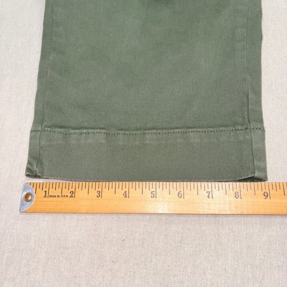 Everlane Fatigue Green Organic Cotton Straight Leg Pant 14R High Rise Chino - Picture 6 of 8